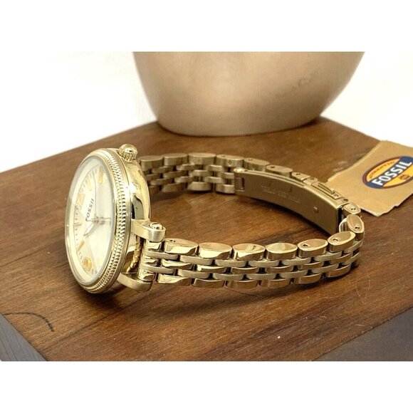 Fossil Women's Watch ES3181 Heather Quartz Gold Dial Stainless Steel 34mm - Picture 8 of 13
